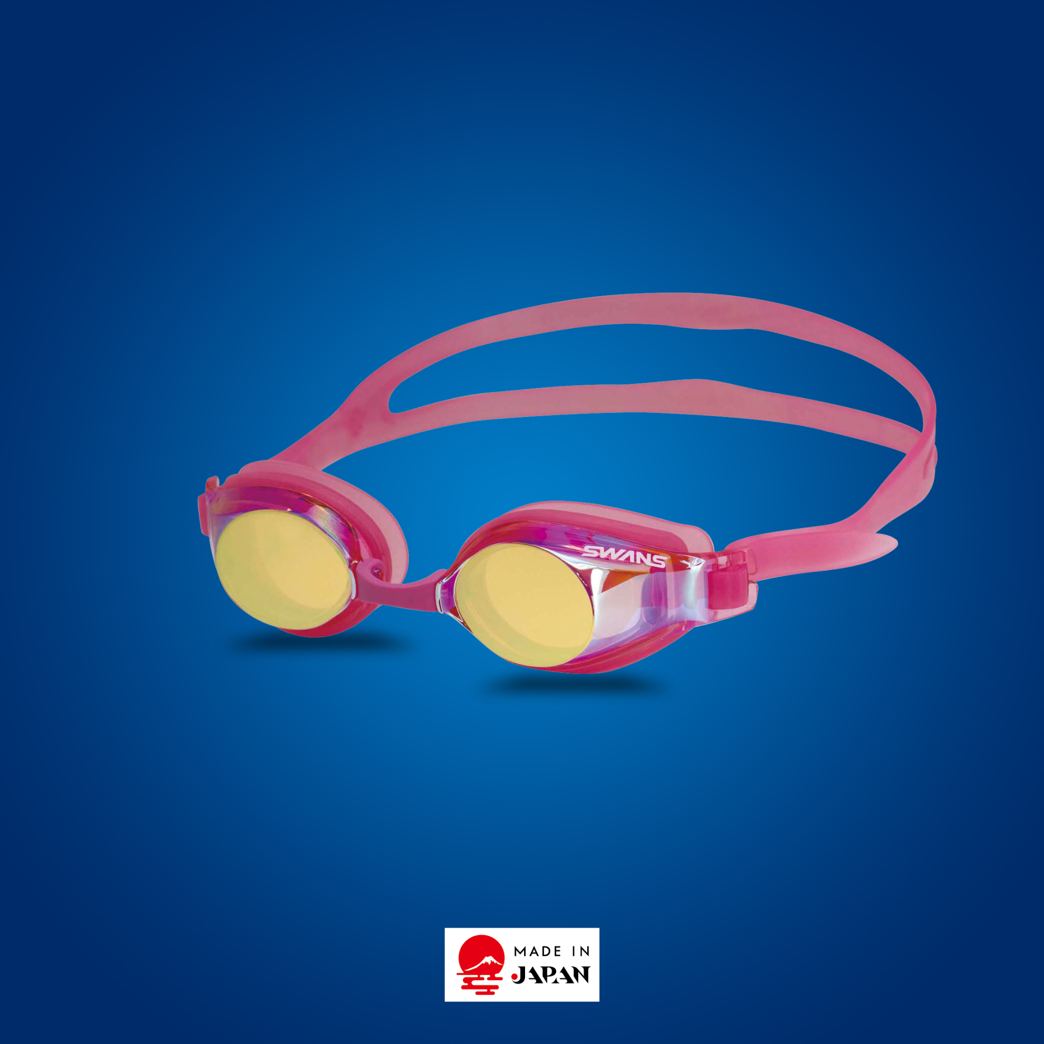 SWANS SJ-22M Junior Mirror Goggle – Pink Yellow Mirror, for young swimmers
