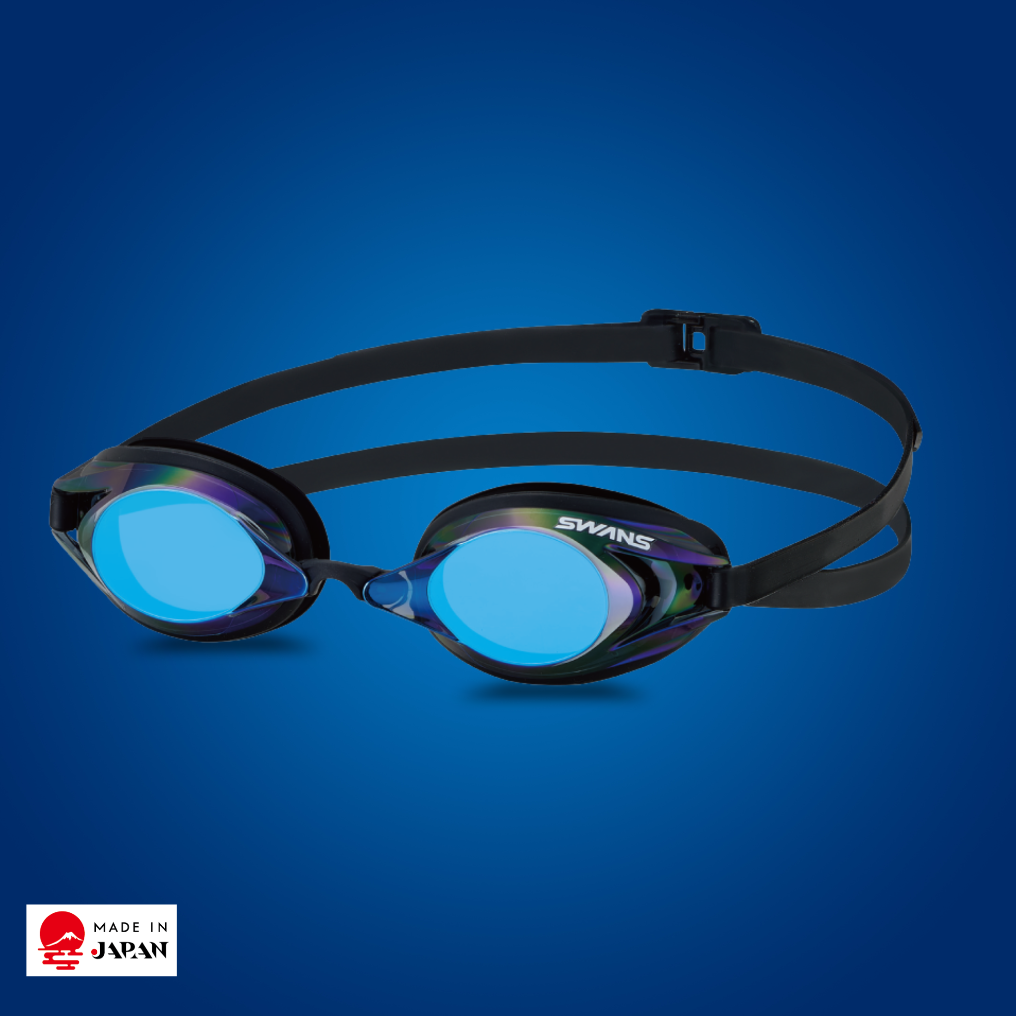 SWANS SR-2M Racing Goggle – Smoke Blue Mirror lens, World Aquatics approved
