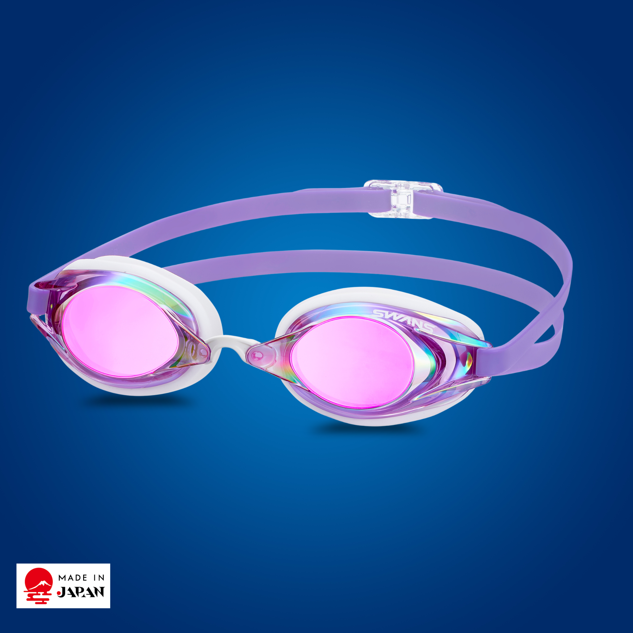 SWANS SR-2M Racing Goggle – Lavender Ruby Mirror lens, World Aquatics approved