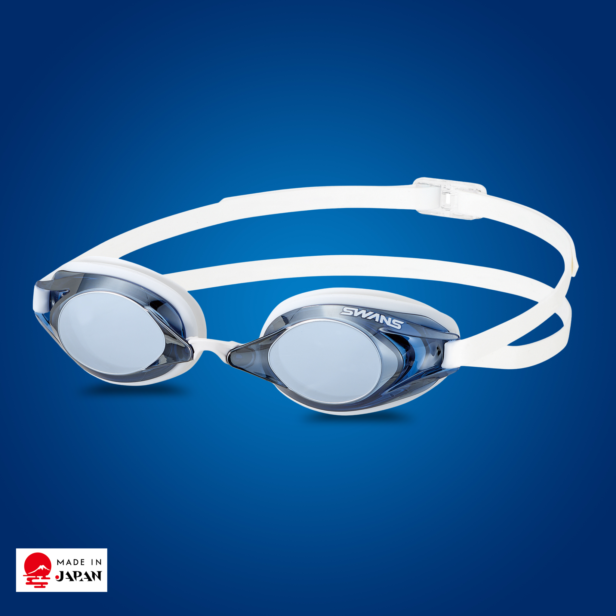 SWANS SR-2M Racing Goggle – Navy Silver Mirror lens, World Aquatics approved