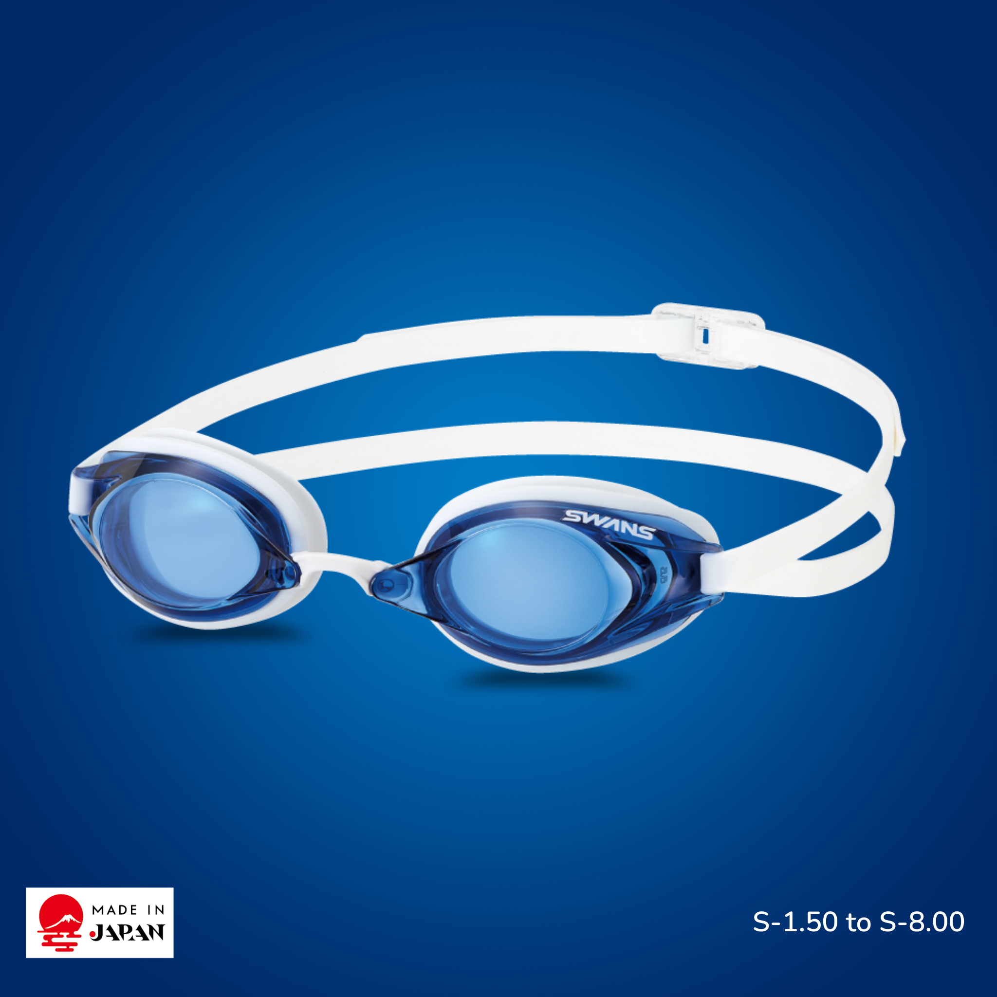 SWANS SR-2 Normal EV Racing Optical Goggle – Navy lens, prescription S-1.50 to S-8.00, World Aquatics approved